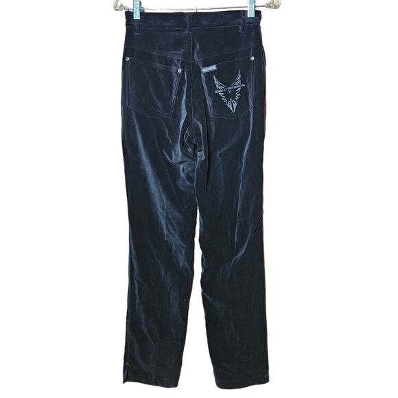 Harley Davidson Black Velvet Pants Size 4 - Picture 2 of 4